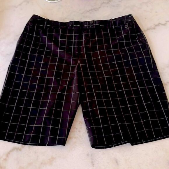 Liz golf Audra Black and White Window Pane Check Golf Shorts - Picture 1 of 7